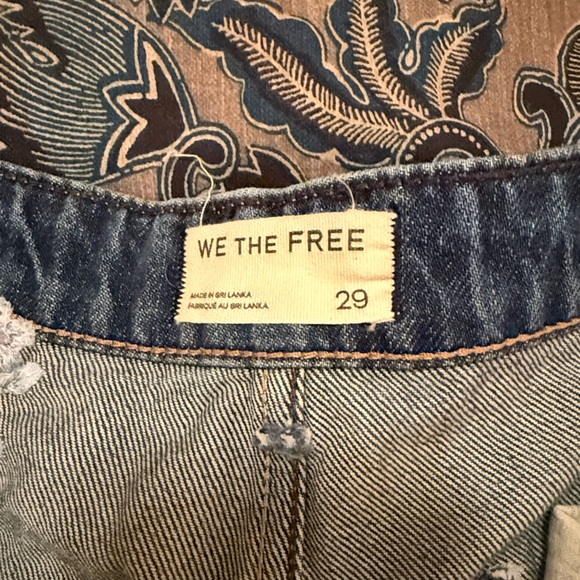 We The Free Blue Floral Embroidered Wide Leg Jeans - Picture 5 of 5